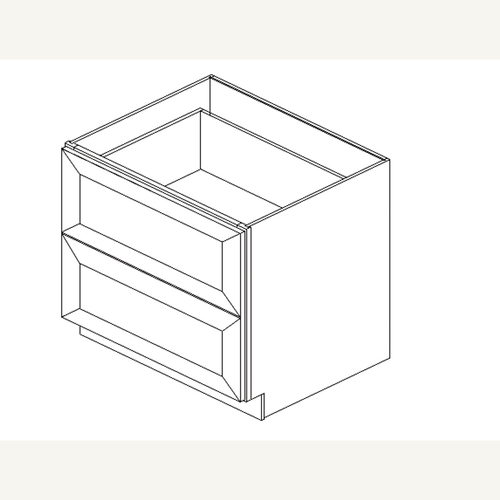 2DB36 — 36” 2 Drawer Base | Grey Shaker - cabinet type illustration