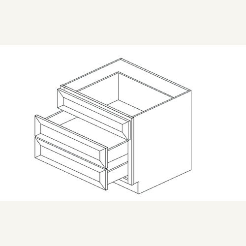 3DB36 — 36” 3 Drawer Base | Grey Shaker - cabinet type illustration