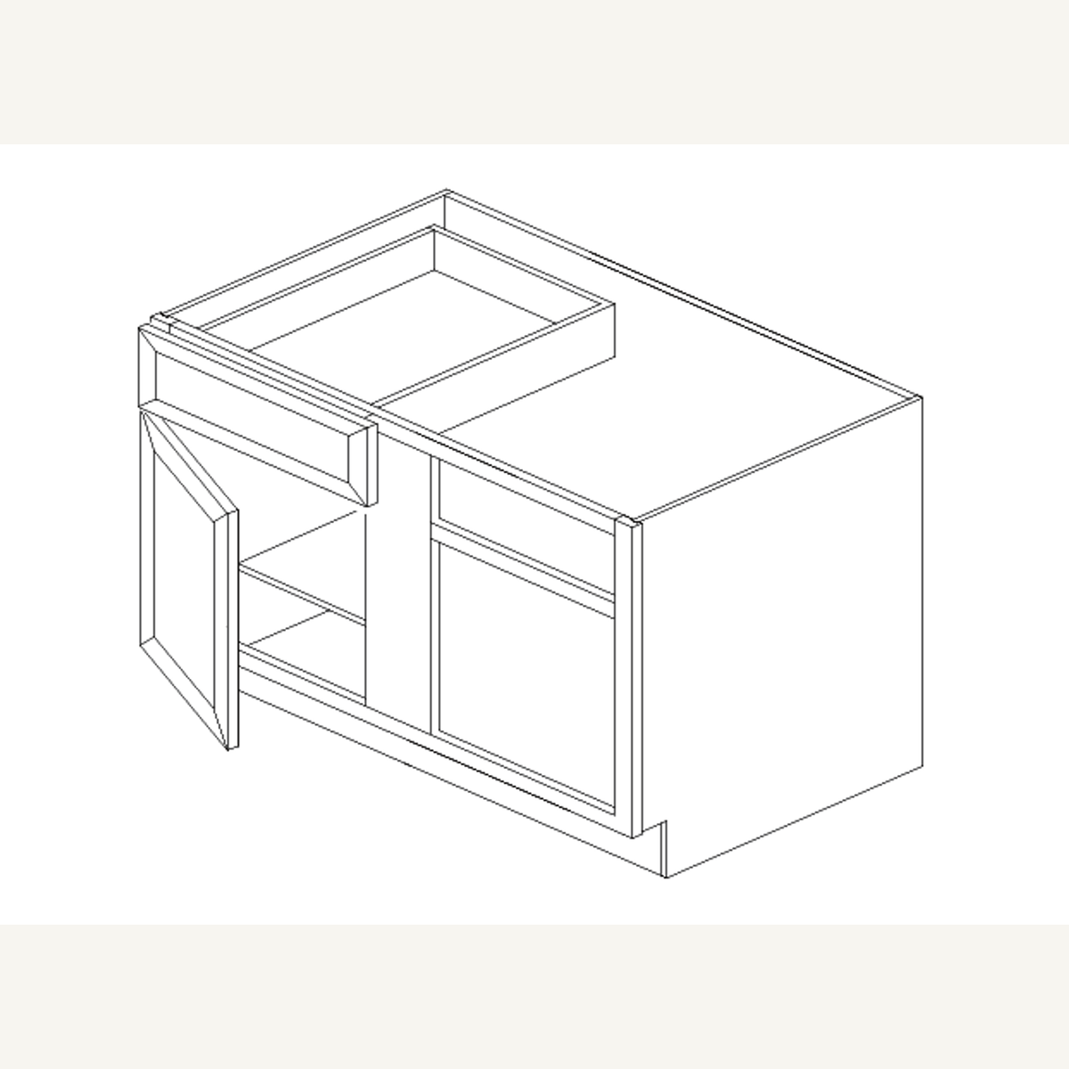 BBC42-R — 42” Base Blind Corner — Right | Grey Shaker - cabinet type illustration