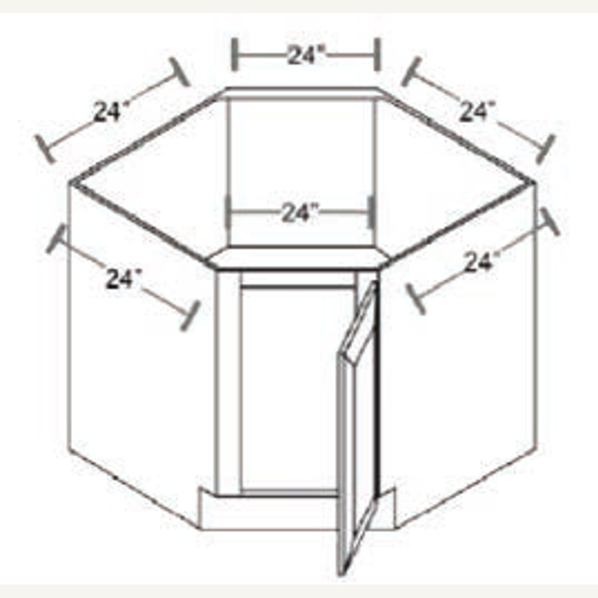 CSB42 — 42” Corner Sink Base Cabinet | Grey Shaker - cabinet type illustration
