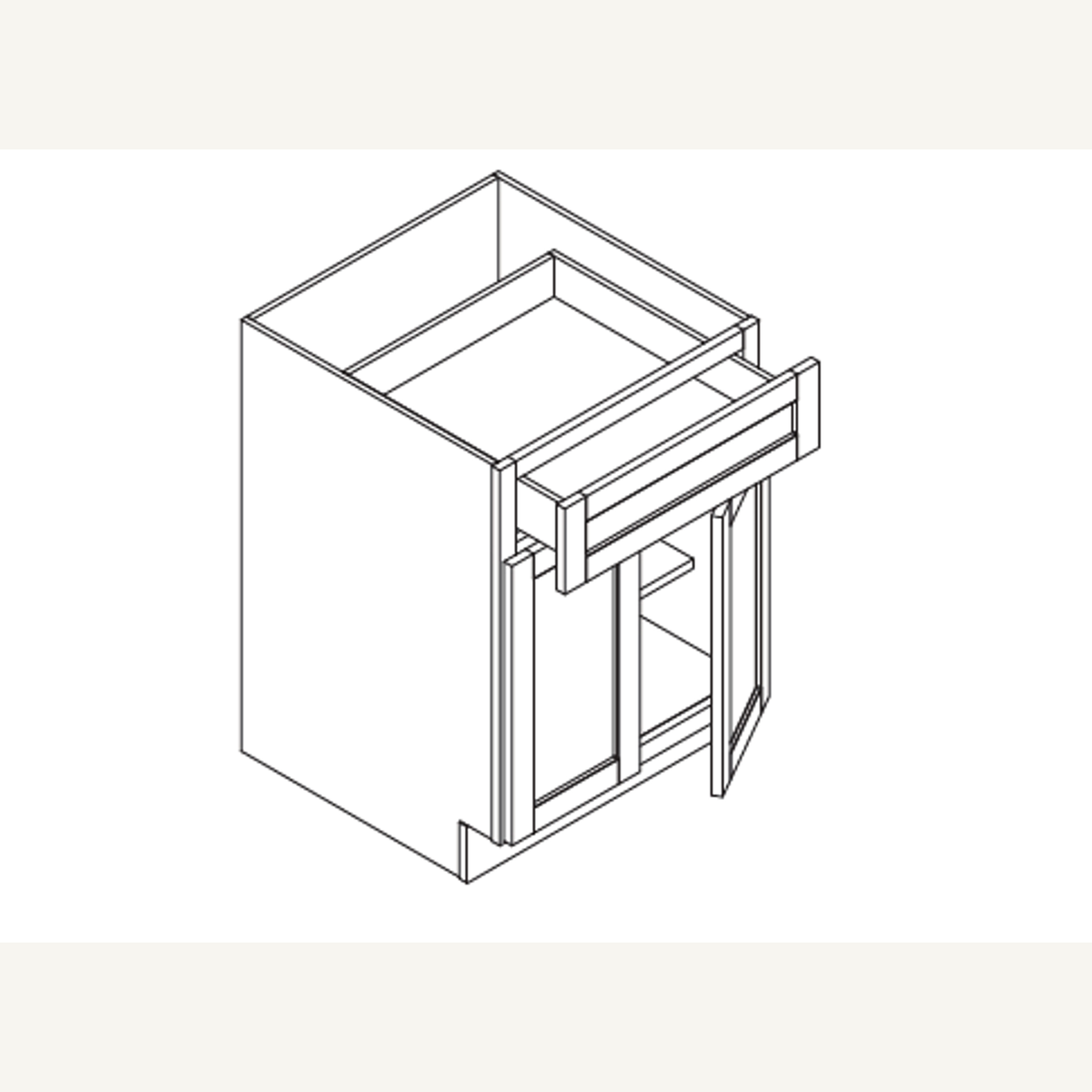 B42 — 42” Base Cabinet | Grey Shaker - cabinet type illustration