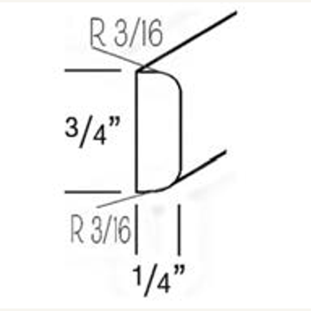 QRM8 — 8’ Quarter Round Molding | Grey Shaker - cabinet type illustration