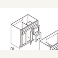 VSD3621DL — 36x21 Vanity base Combo Drawers Le | Grey Shaker - cabinet type illustration