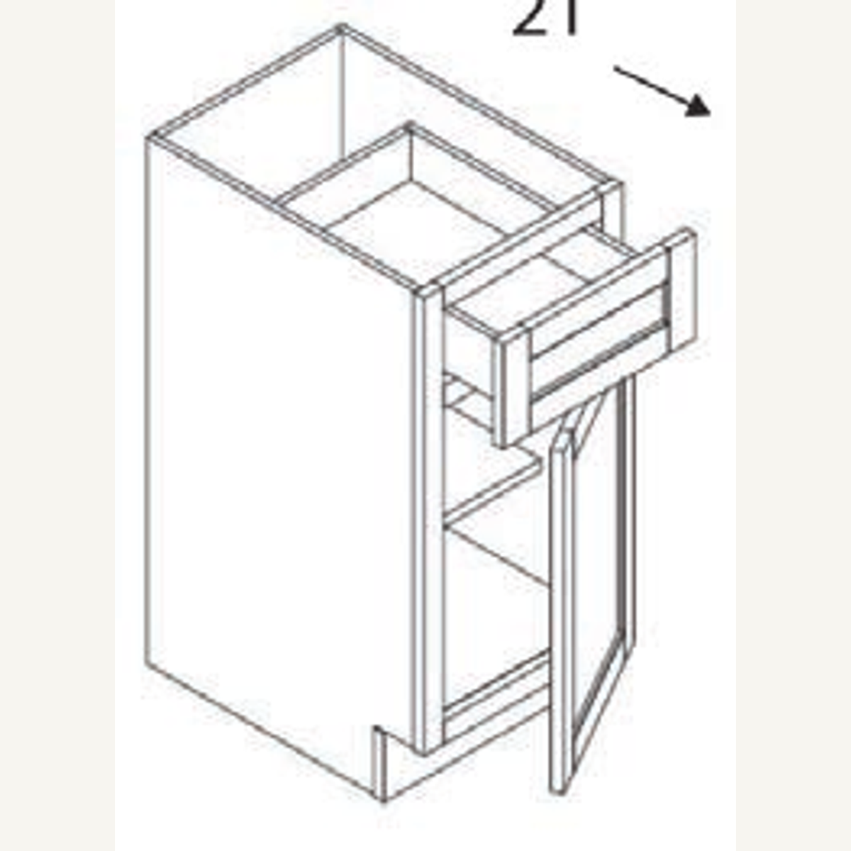 KD36 — 36” Vanity Knee Drawer | Grey Shaker - cabinet type illustration