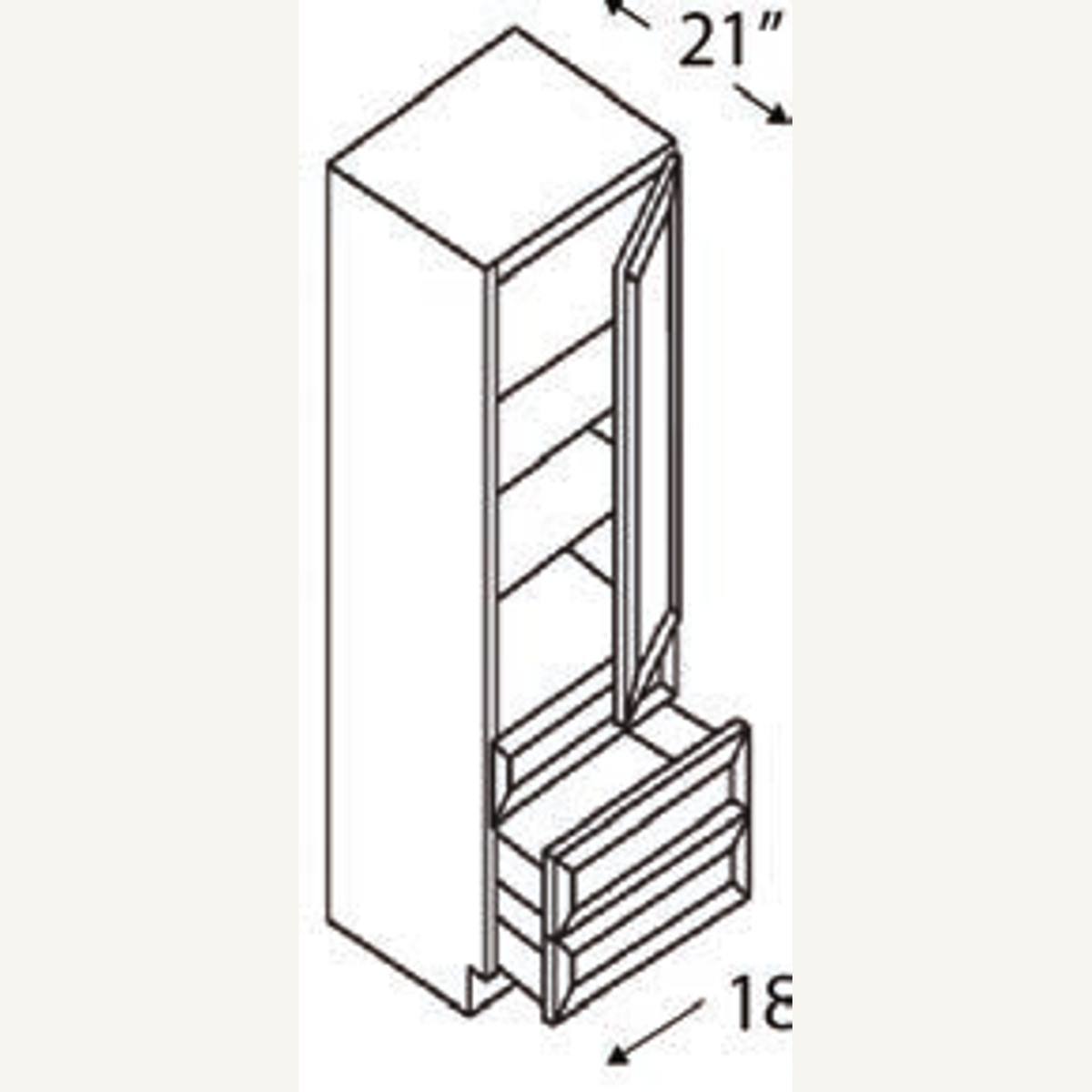 SVA188421 — Vanity Linen Cabinet | Grey Shaker - cabinet type illustration