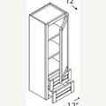 DV1245 — 12”x45” Vanity Towel Cabinet | Grey Shaker - cabinet type illustration