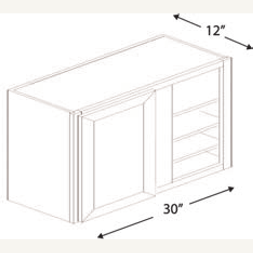 WBC3042-R — 30x42 Wall Blind Corner Cabinet — Right | Grey Shaker - cabinet type illustration