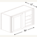 WBC3042-R — 30x42 Wall Blind Corner Cabinet — Right | Grey Shaker - cabinet type illustration