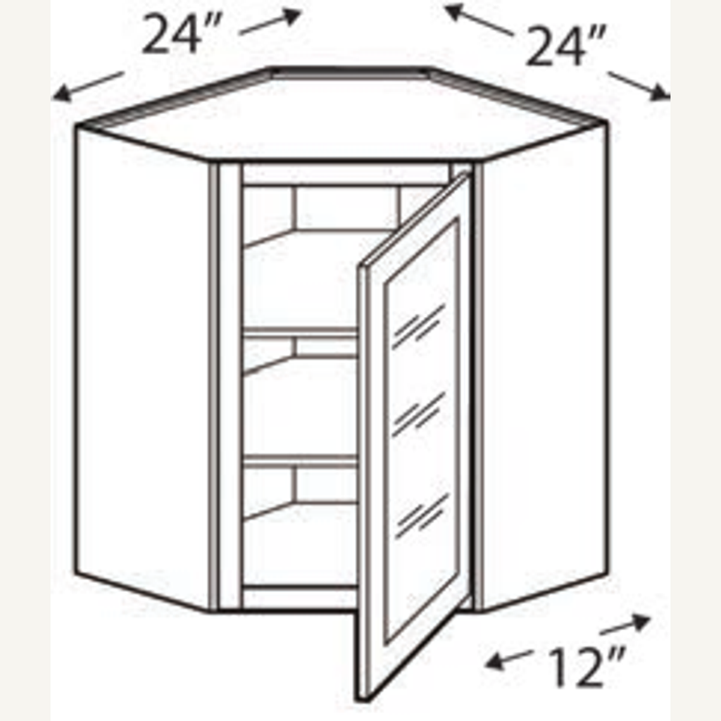 WDC2442GD — 24x42 Wall Diagonal Glass Door* | Grey Shaker - cabinet type illustration