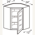 WDC2442GD — 24x42 Wall Diagonal Glass Door* | Grey Shaker - cabinet type illustration