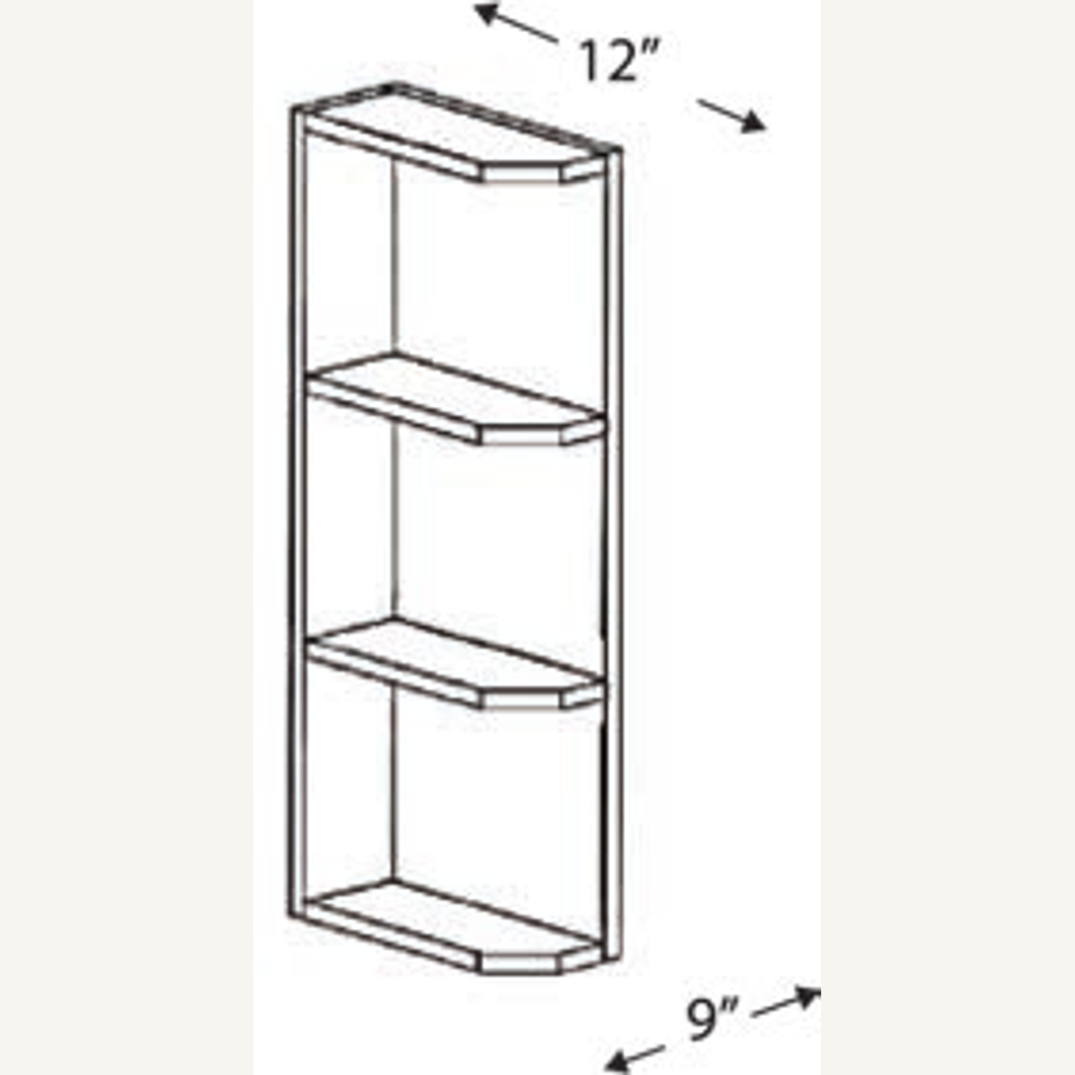 WES942 — 9x42 Wall End Shelves | Grey Shaker - cabinet type illustration