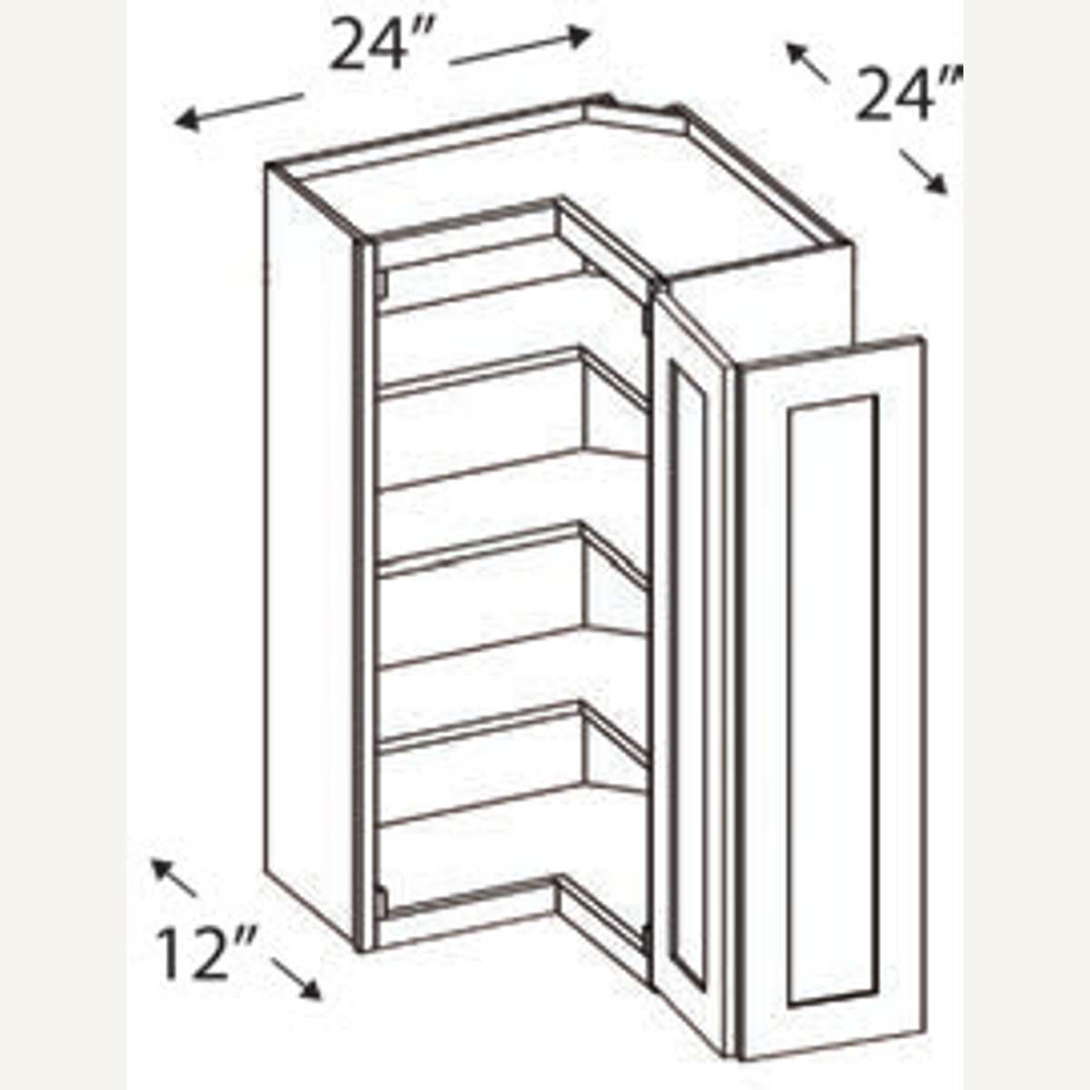 WLS2442 — 24x42 Wall Lazy Susan | Grey Shaker - cabinet type illustration