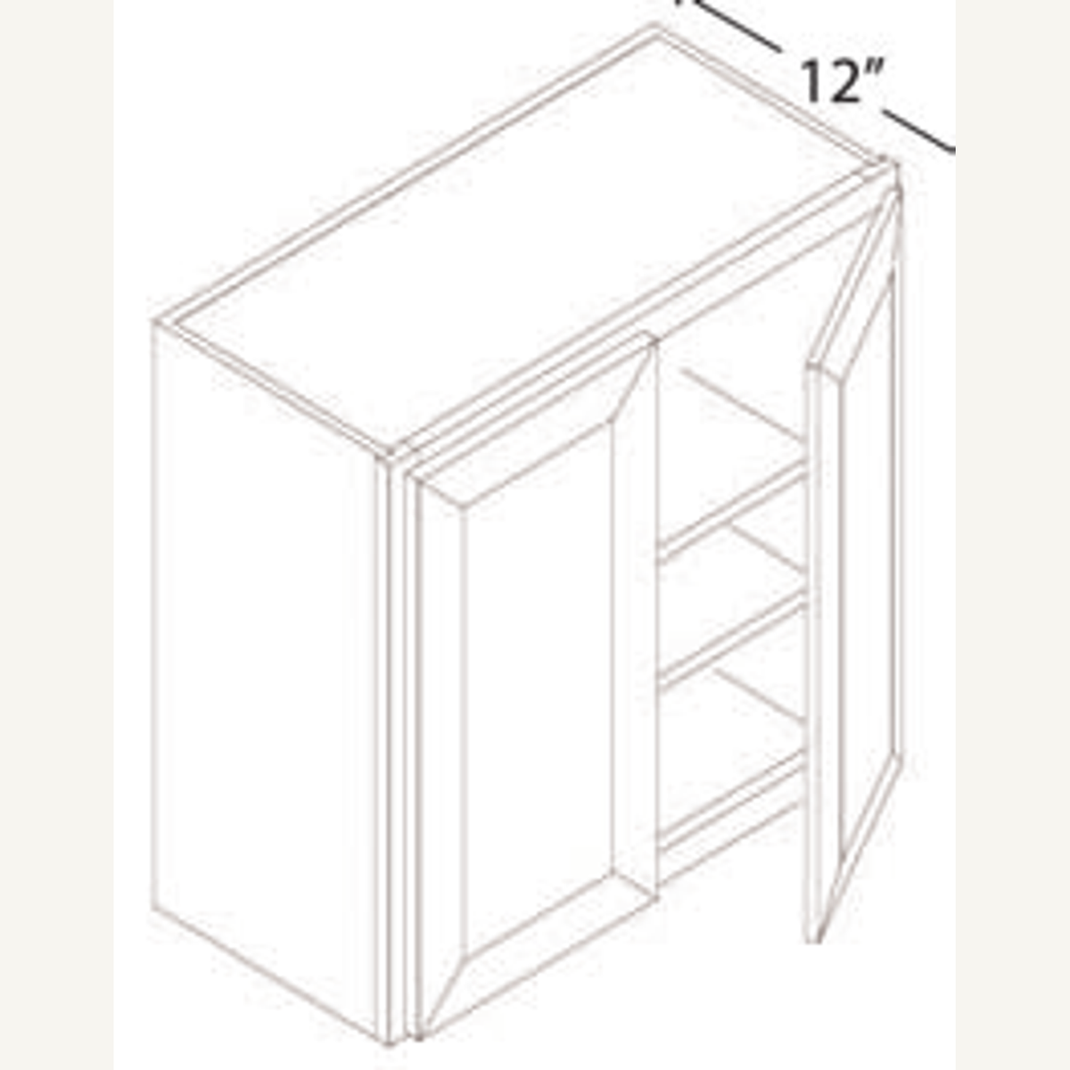 W2142 — 21x42 Wall Cabinet | Grey Shaker - cabinet type illustration