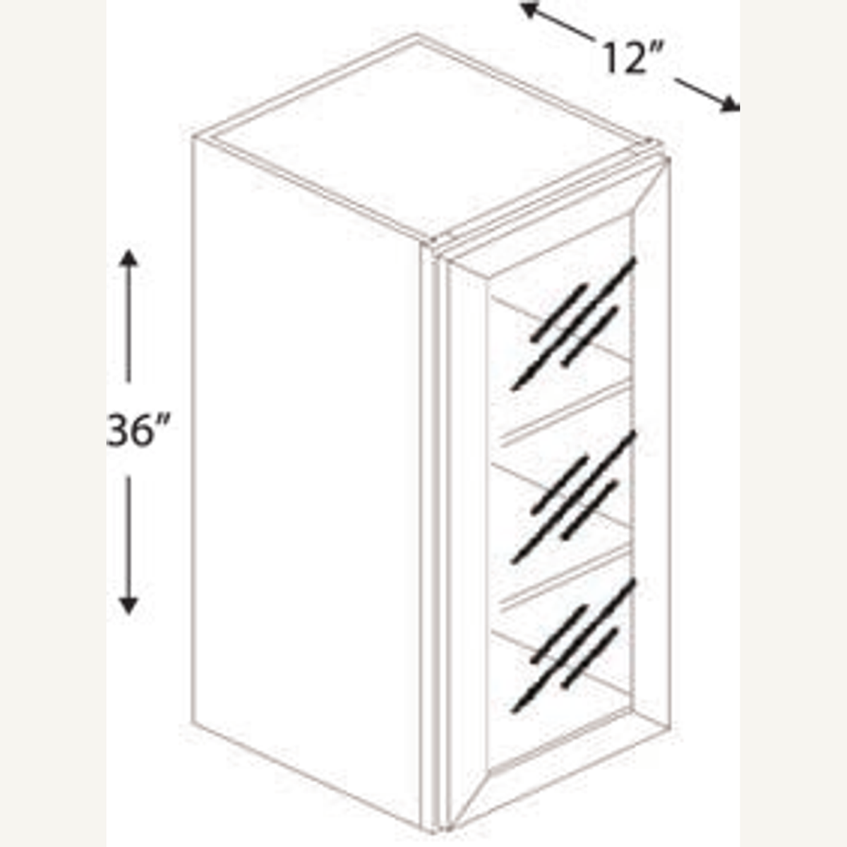 W1842GD — 18x42 Wall Cabinet Glass Door* | Grey Shaker - cabinet type illustration