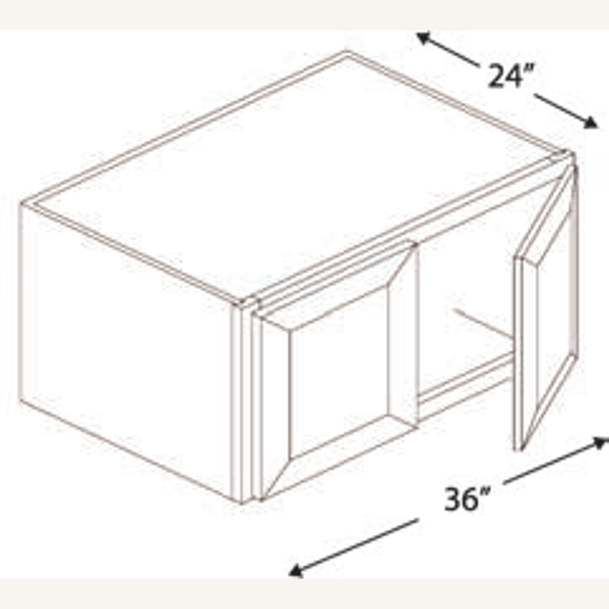 W362424 — 36x24x24 Wall Cabinet | Grey Shaker - cabinet type illustration