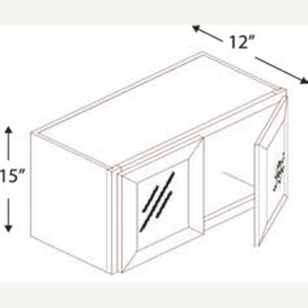 W3615GD — 36x15 Wall Cabinet Glass Door* | Grey Shaker - cabinet type illustration