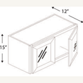 W3615GD — 36x15 Wall Cabinet Glass Door* | Grey Shaker - cabinet type illustration