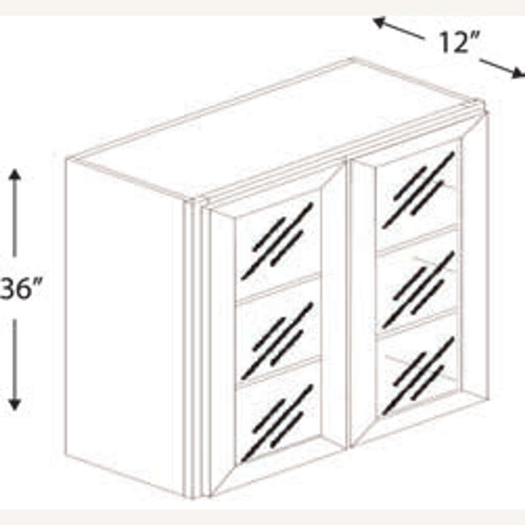 W3642GD — 36x42 Wall Cabinet Glass Door* | Grey Shaker - cabinet type illustration