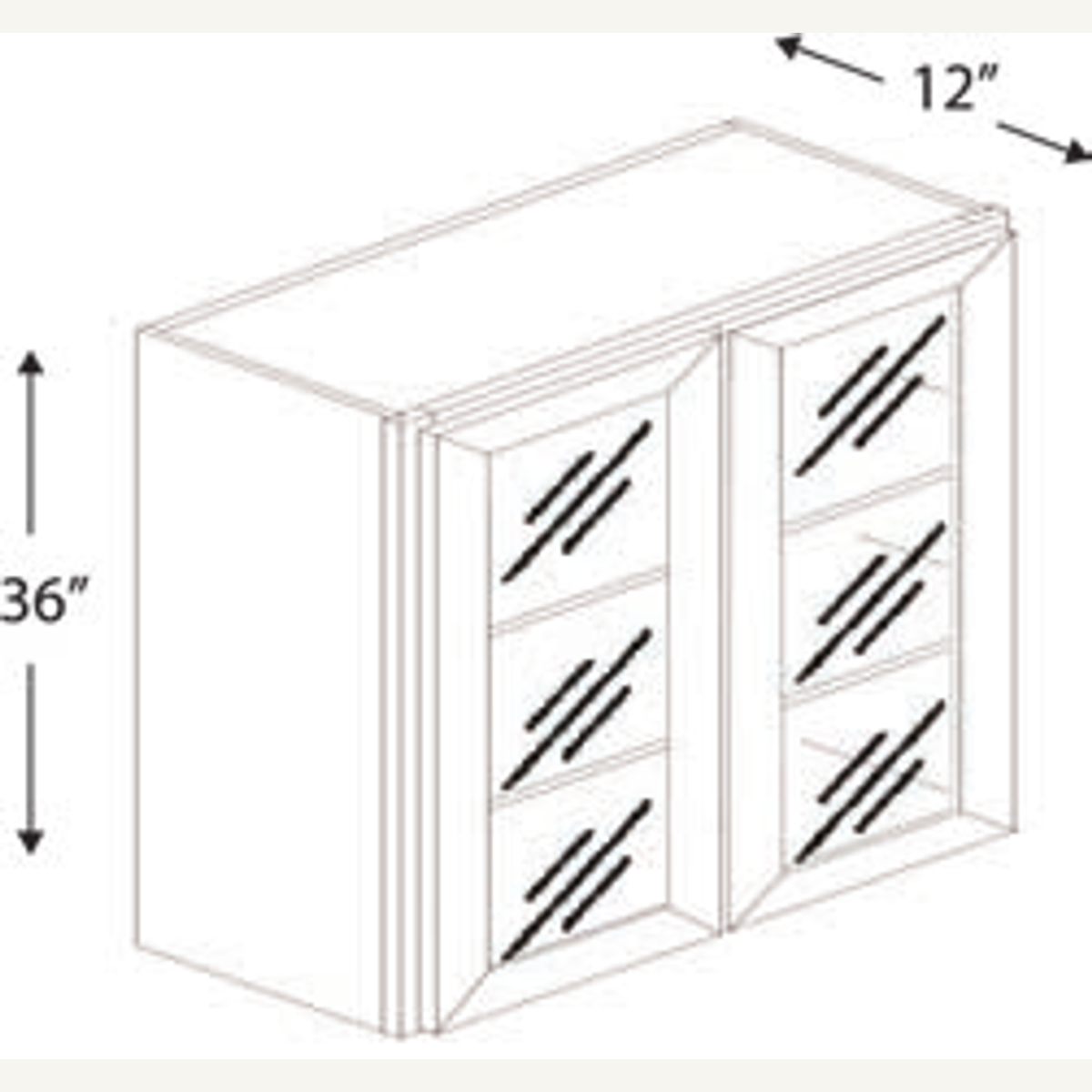 W3642GD — 36x42 Wall Cabinet Glass Door* | Grey Shaker - cabinet type illustration